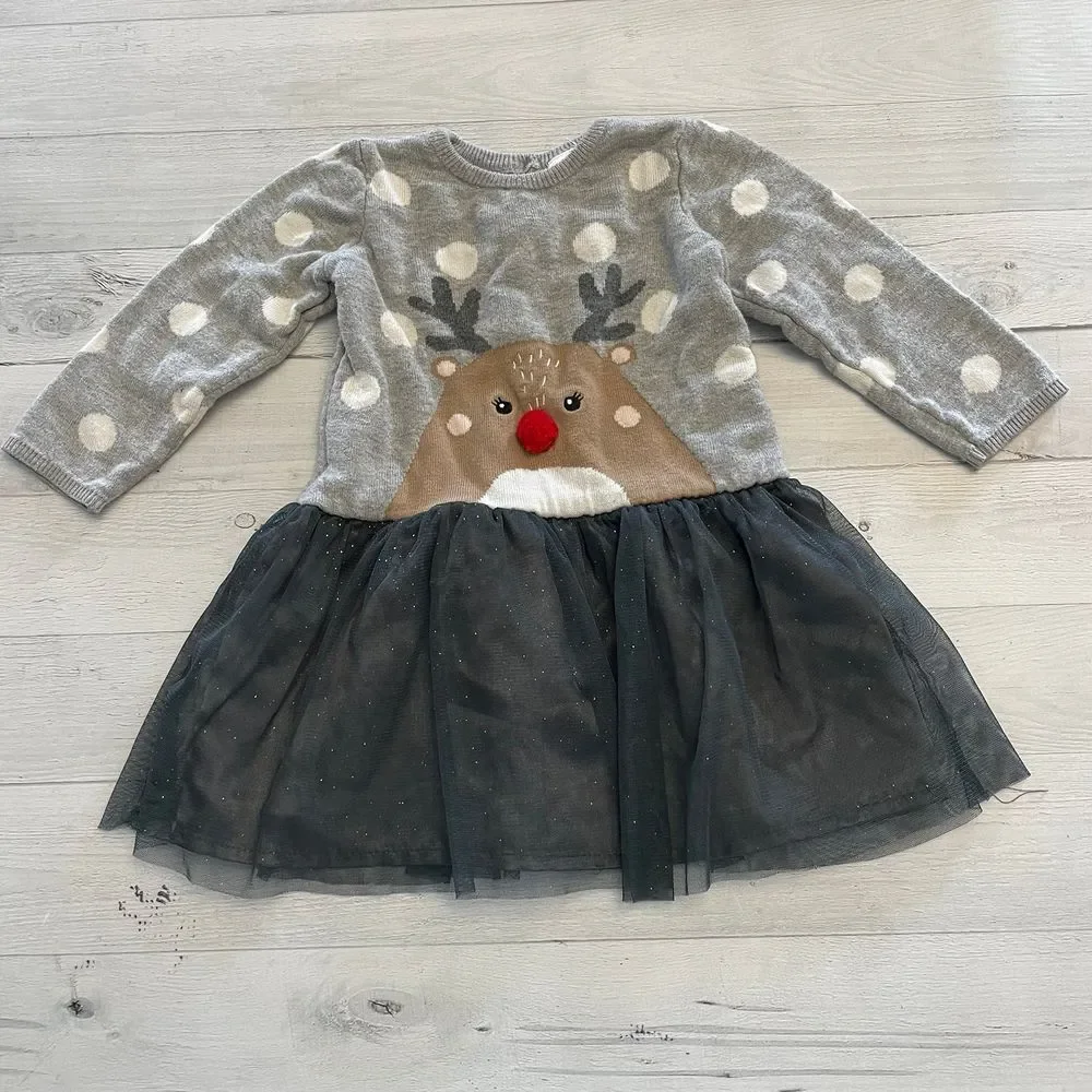 H&M‎ reindeer dress 12-18 months